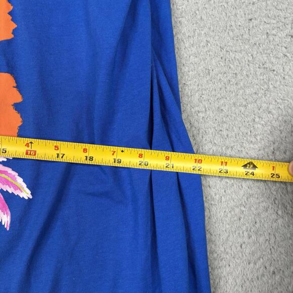 Farm Rio Kissed By The Sun T-Shirt Woman’s XL Blue Organic Cotton Sleeveless - Picture 3 of 12